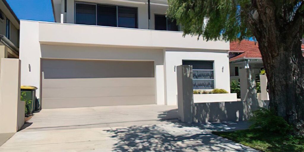 The plank garage door